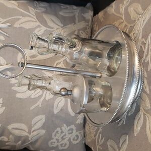 Vintage Aluminum Cruet Condiment Caddy Spinning by Buenilum